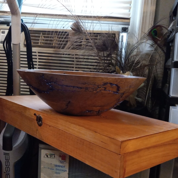 Fractal wood burnt bowl. - Picture 3 of 3